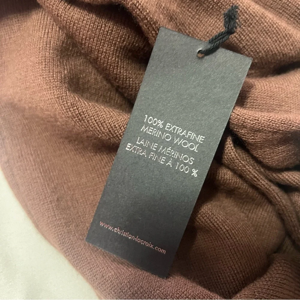 Christian Lacroix Men XL 100% Extra Fine Merino Wool Crewneck Sweater NWT Preppy